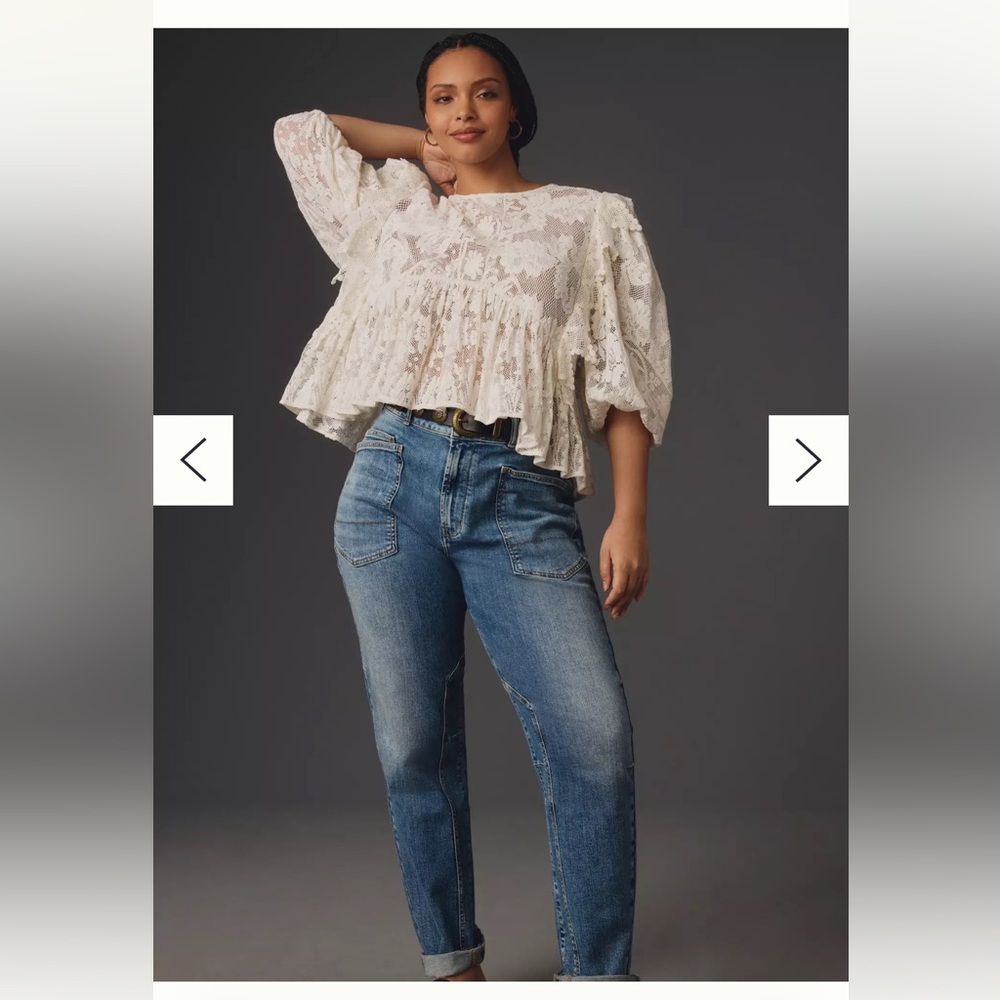 Anthropologie Pilcro the Wanderer Relaxed Jeans Wash Denim Utility Jeans